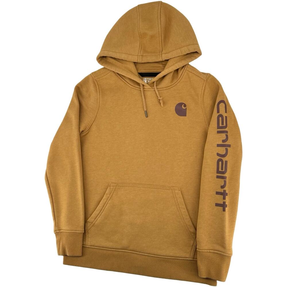 Women's Yellowstone Heather Carhartt Iconic Clarksburg Logo Hoodie Sweatshirt ~M